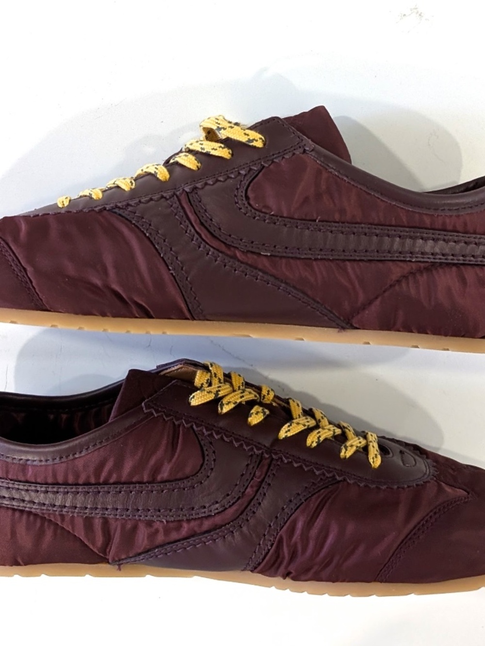 DRIES VAN NOTEN Bordeaux Nylon Sneakers Leather EU 41 US 11 New In Box Luxury - Picture 8 of 15